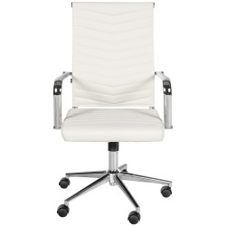Silla de oficina Canby, polipiel blanca