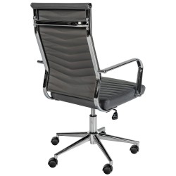 Silla de oficina Canby, polipiel gris