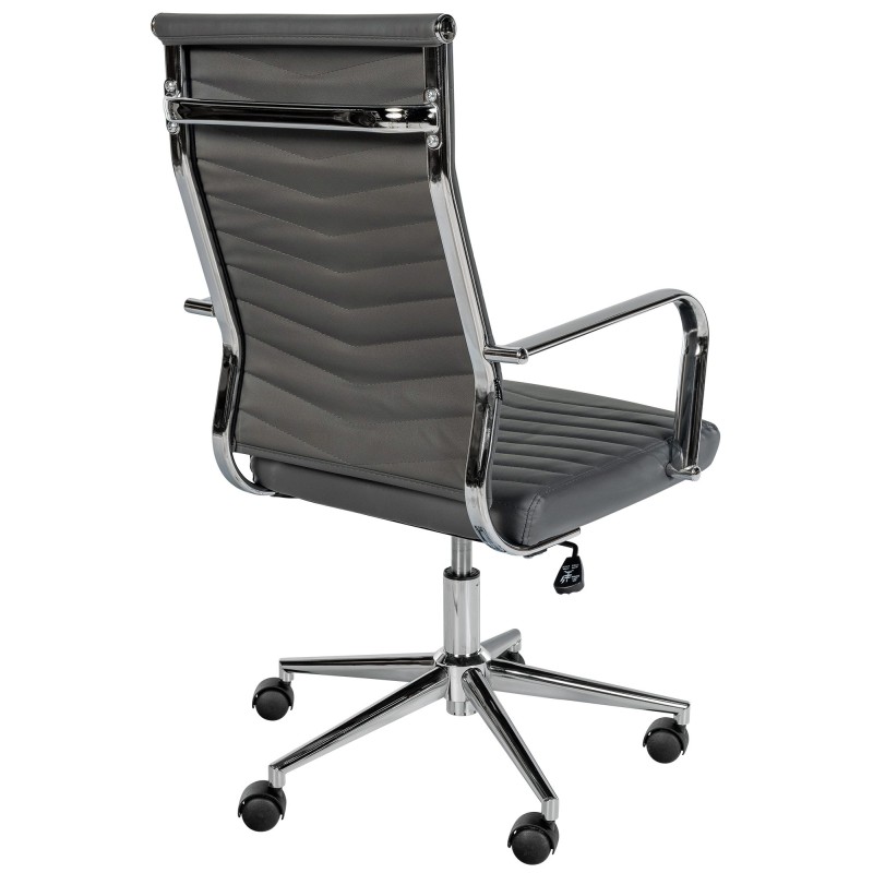 Silla de oficina Canby, polipiel gris