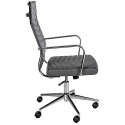 Silla de oficina Canby, polipiel gris