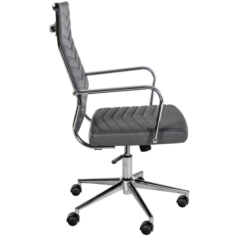 Silla de oficina Canby, polipiel gris