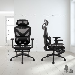 Silla de oficina Reston negra/negra