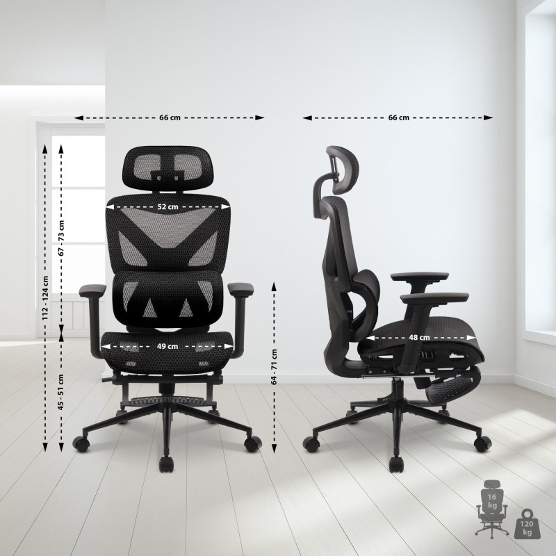 Silla de oficina Reston negra/negra