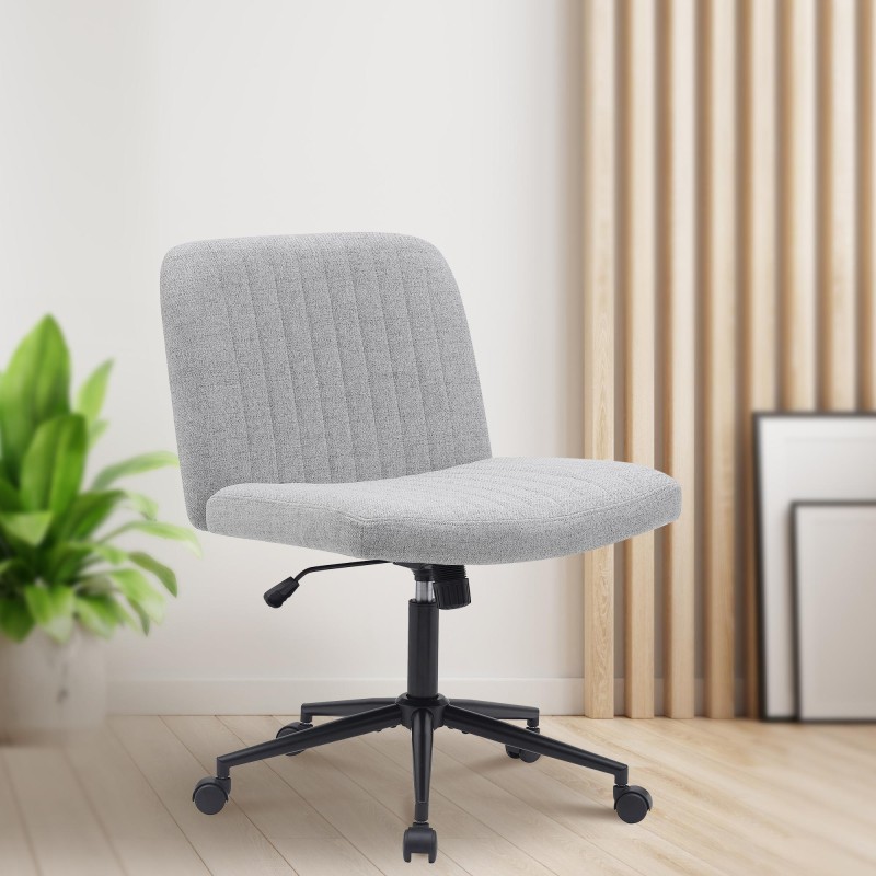 Silla de oficina Kingman en tela gris claro