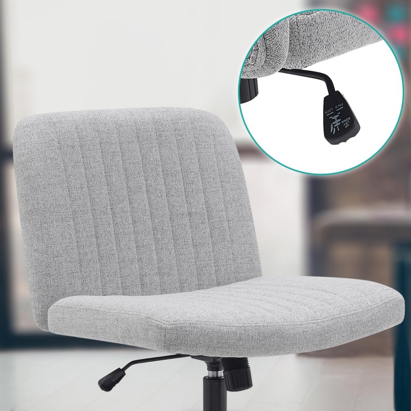 Silla de oficina Kingman en tela gris claro