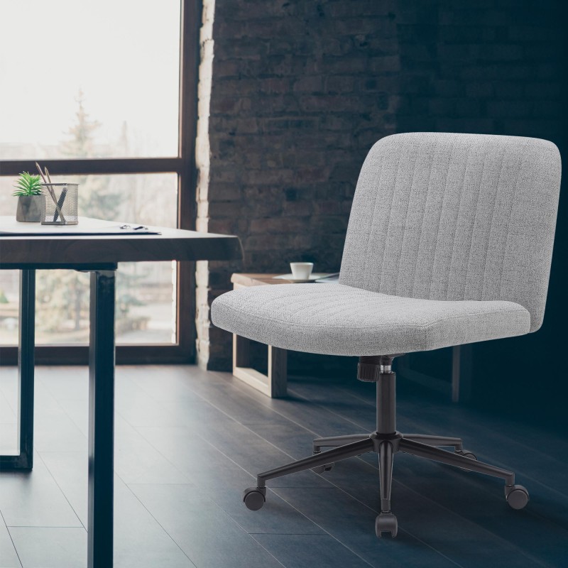 Silla de oficina Kingman en tela gris claro