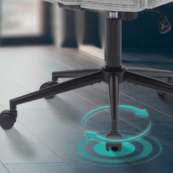 Silla de oficina Kingman en tela gris claro