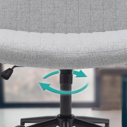 Silla de oficina Kingman en tela gris claro