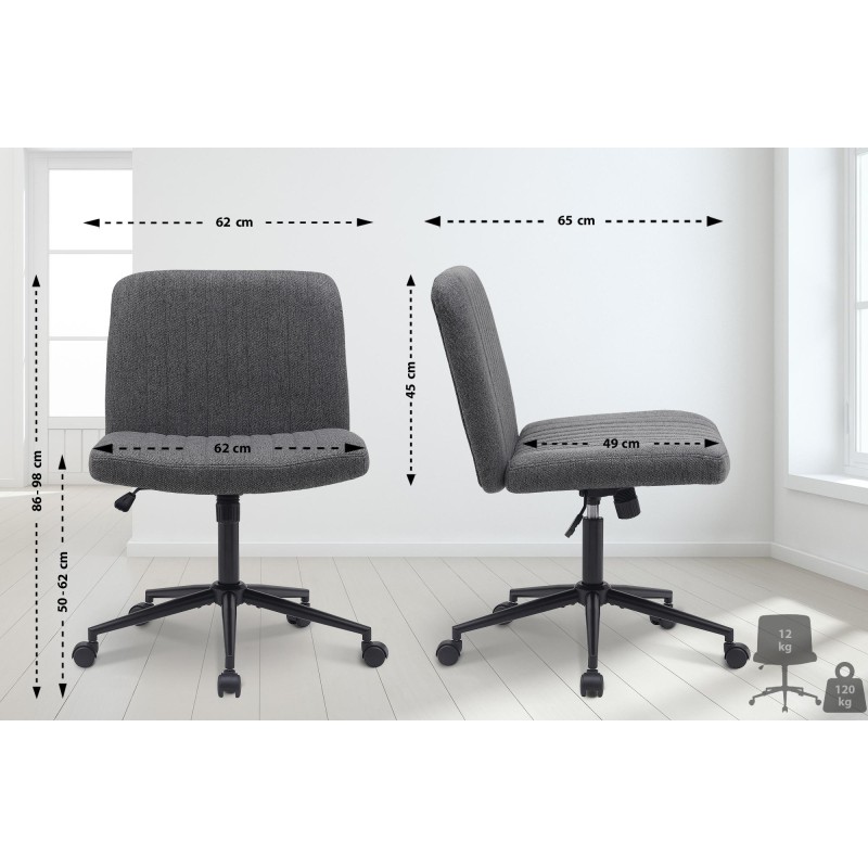 Silla de oficina Kingman en tela gris oscuro