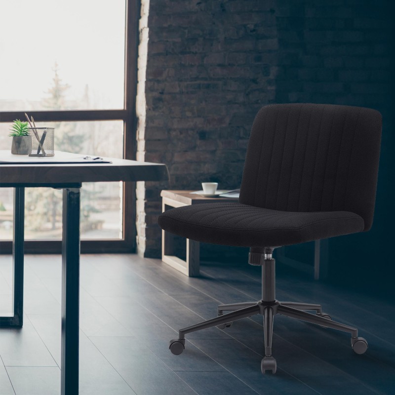 Silla de oficina Kingman de tela negra