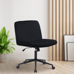 Silla de oficina Kingman en terciopelo negro