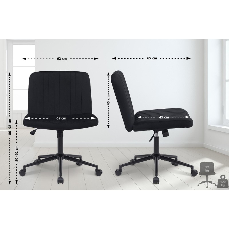 Silla de oficina Kingman en terciopelo negro