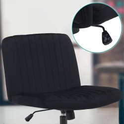 Silla de oficina Kingman en terciopelo negro