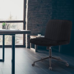 Silla de oficina Kingman en terciopelo negro