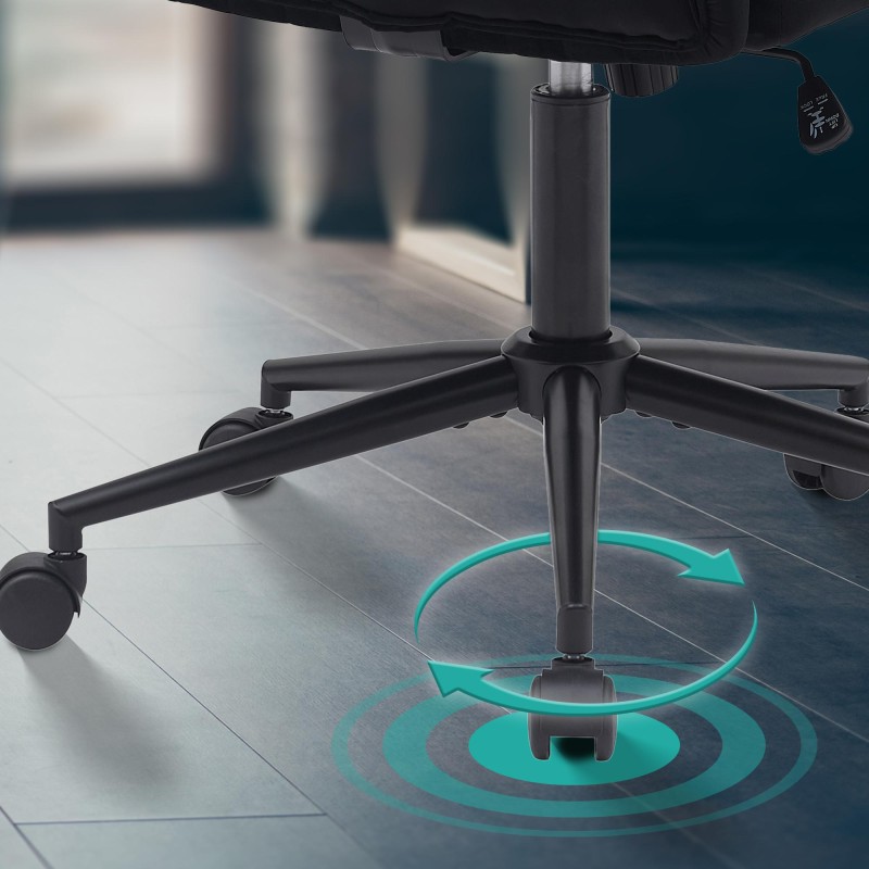 Silla de oficina Kingman en terciopelo negro