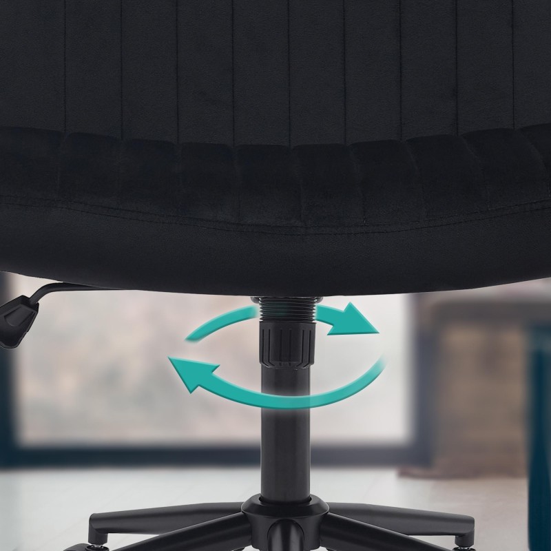 Silla de oficina Kingman en terciopelo negro