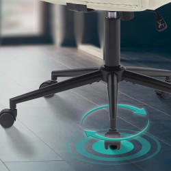 Silla de oficina Kingman de terciopelo color crema