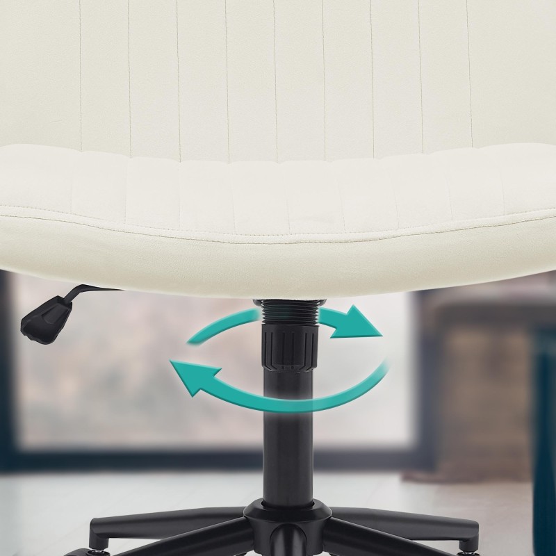 Silla de oficina Kingman de terciopelo color crema