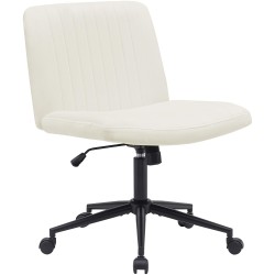 Silla de oficina Kingman de terciopelo color crema