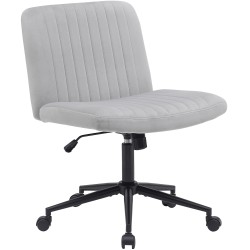 Silla de oficina Kingman de terciopelo gris claro