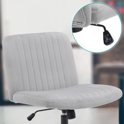 Silla de oficina Kingman de terciopelo gris claro