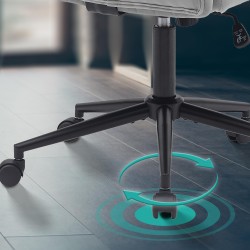 Silla de oficina Kingman de terciopelo gris claro