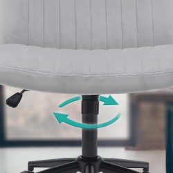 Silla de oficina Kingman de terciopelo gris claro