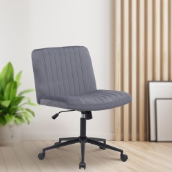 Silla de oficina Kingman de terciopelo gris oscuro