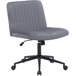 Silla de oficina Kingman de terciopelo gris oscuro