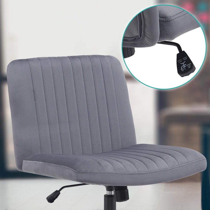 Silla de oficina Kingman de terciopelo gris oscuro