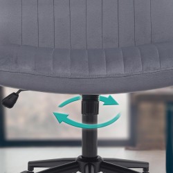 Silla de oficina Kingman de terciopelo gris oscuro