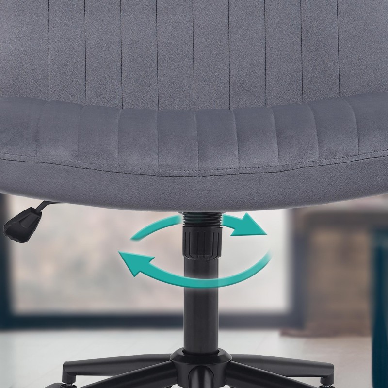 Silla de oficina Kingman de terciopelo gris oscuro