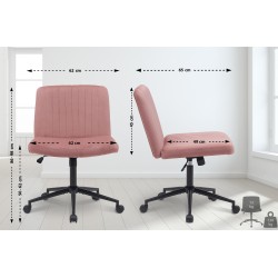 Silla de oficina Kingman en terciopelo rosa
