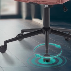 Silla de oficina Kingman en terciopelo rosa