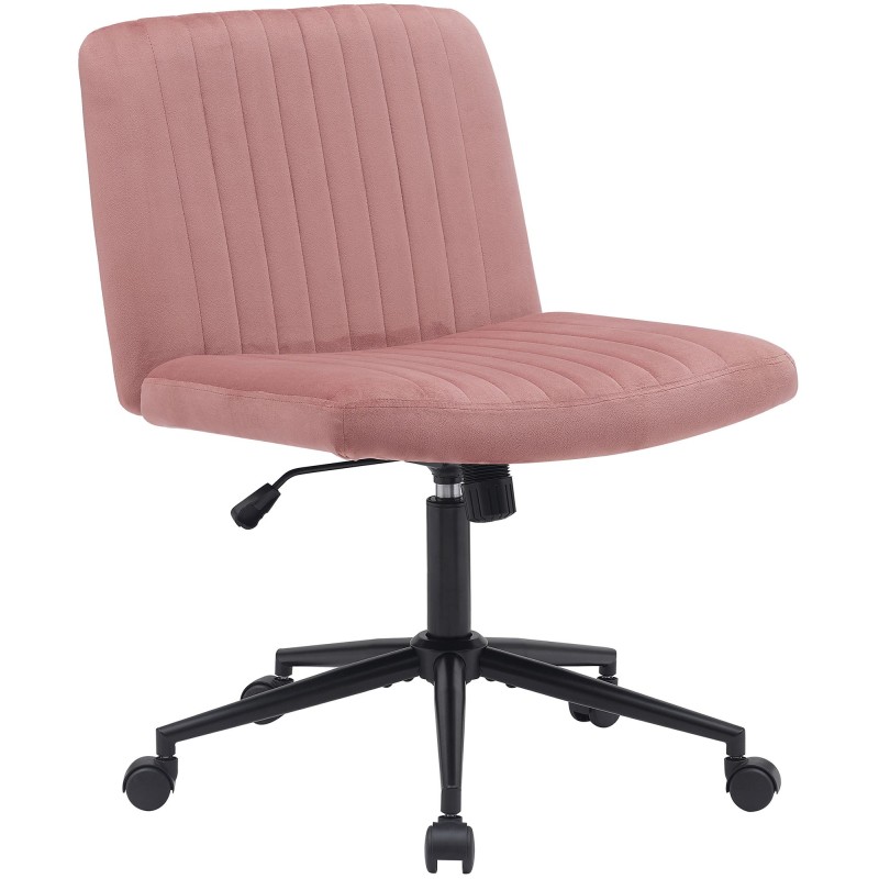 Silla de oficina Kingman en terciopelo rosa