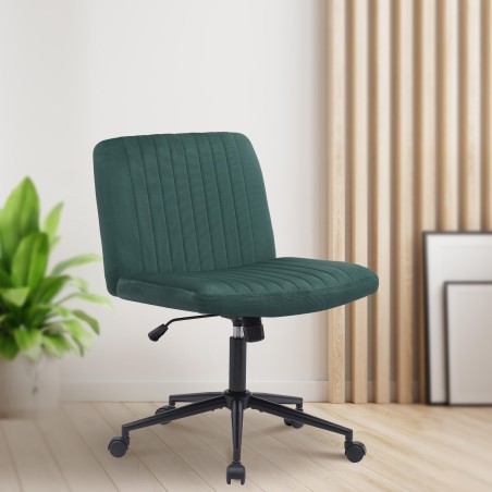 Silla de oficina Kingman en terciopelo verde