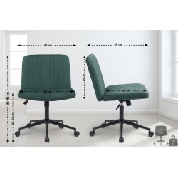 Silla de oficina Kingman en terciopelo verde