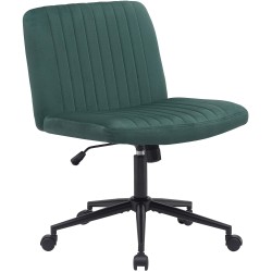 Silla de oficina Kingman en terciopelo verde