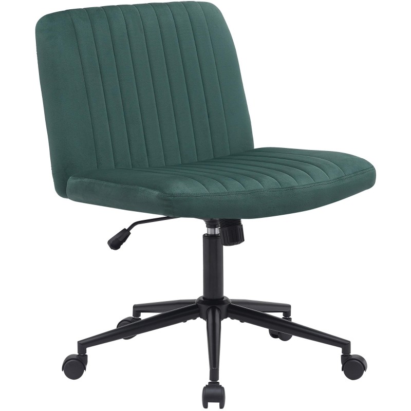 Silla de oficina Kingman en terciopelo verde