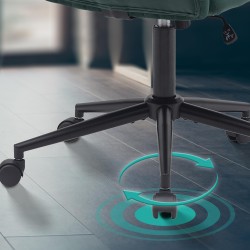 Silla de oficina Kingman en terciopelo verde