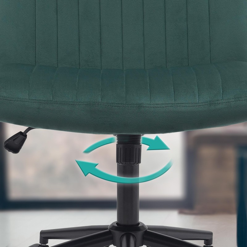 Silla de oficina Kingman en terciopelo verde