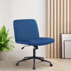 Silla de oficina Kingman en terciopelo azul