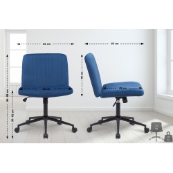 Silla de oficina Kingman en terciopelo azul