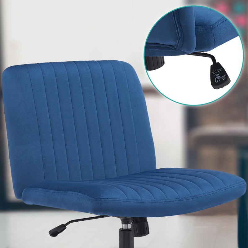 Silla de oficina Kingman en terciopelo azul