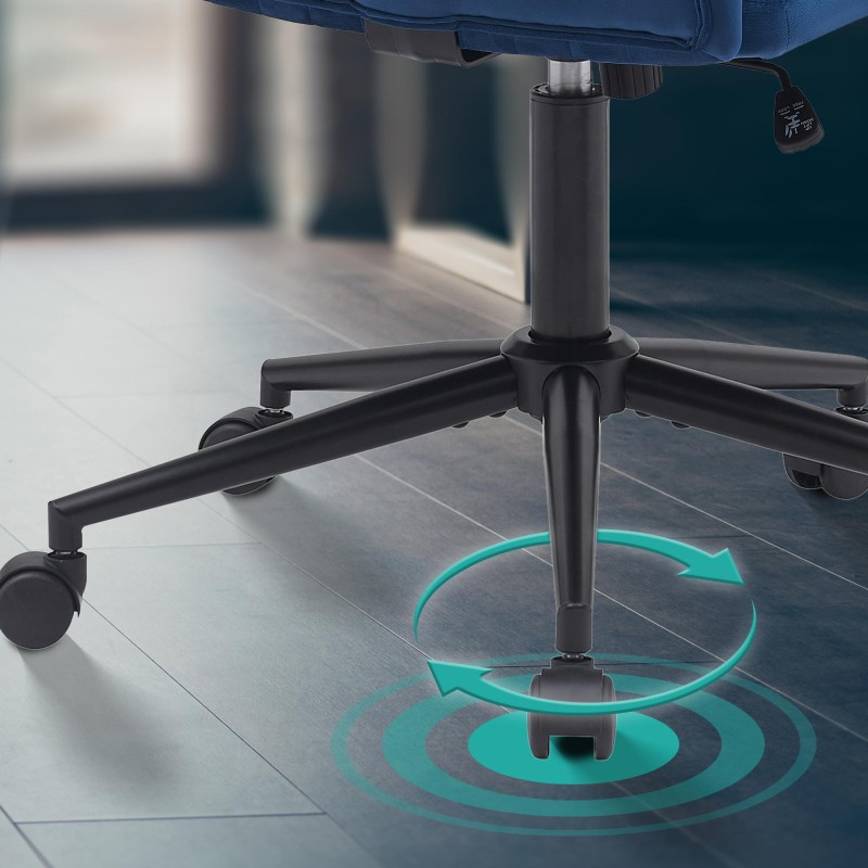 Silla de oficina Kingman en terciopelo azul