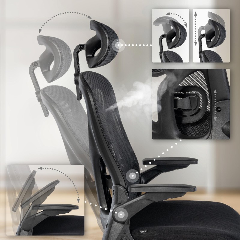 Silla de oficina negra Roseburg