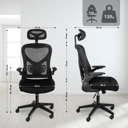 Silla de oficina negra Roseburg