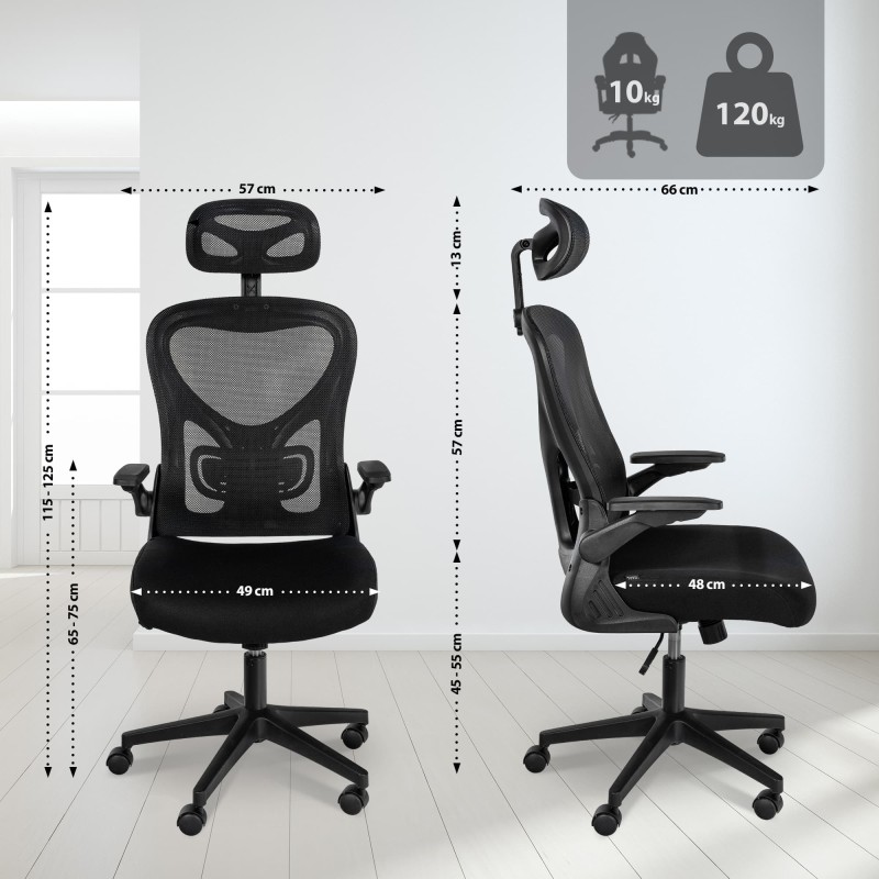 Silla de oficina negra Roseburg