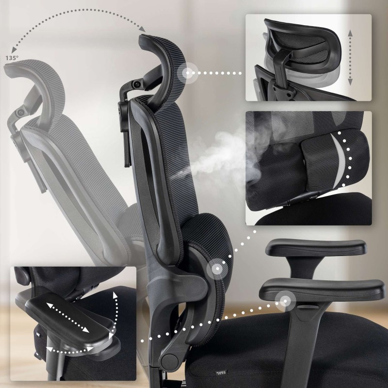 Silla de oficina negra Altamont