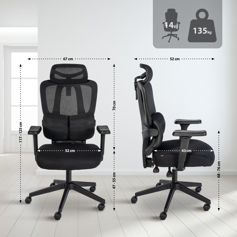 Silla de oficina negra Altamont